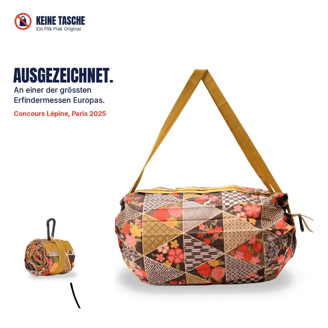 KEINE TASCHE, Reisebeutel 35 L in Gold Patch
